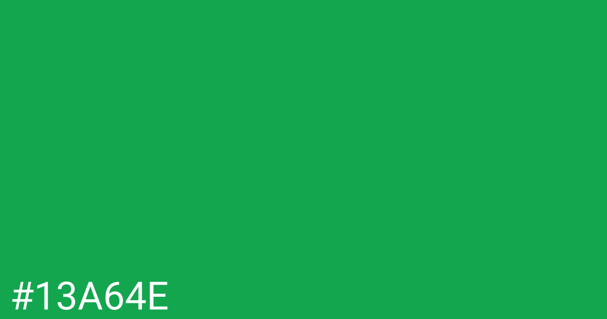 Hex color #13a64e graphic