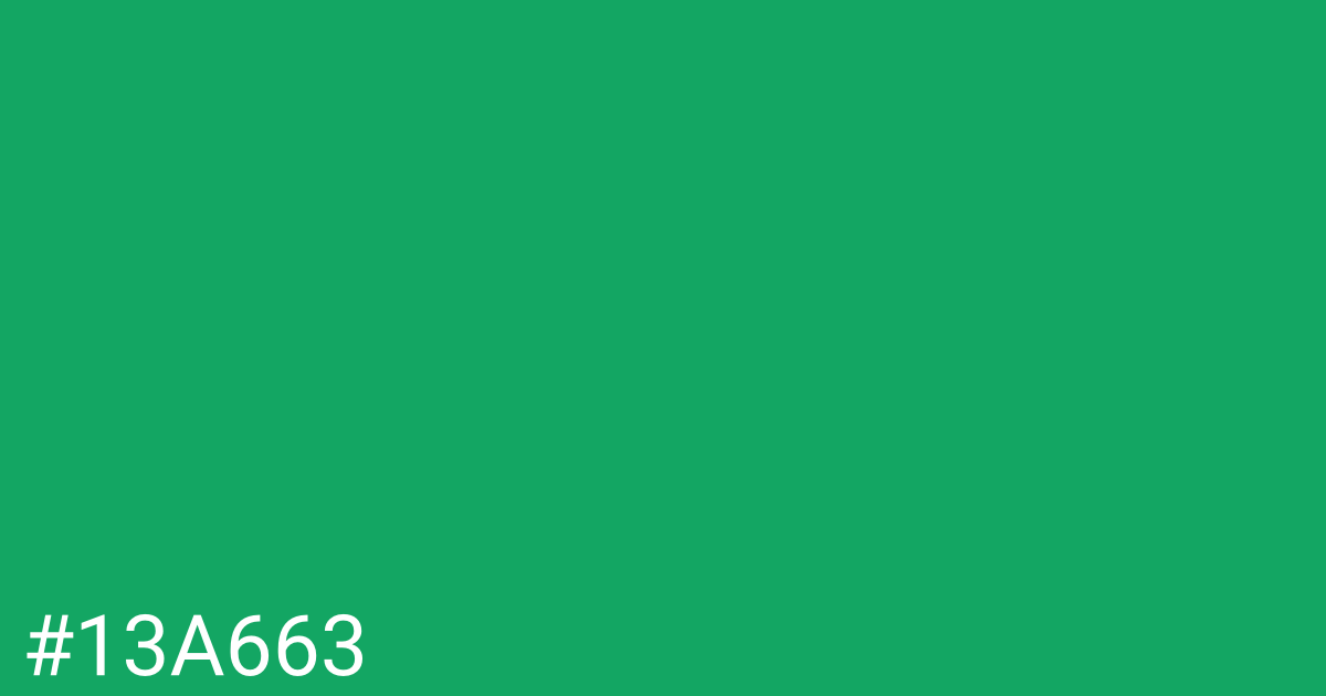 Hex color #13a663 graphic