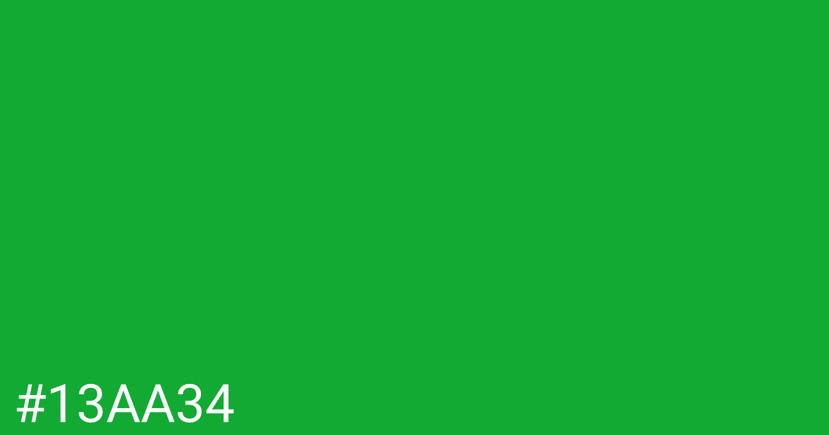 Hex color #13aa34 graphic