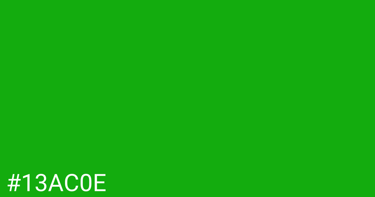 Hex color #13ac0e graphic