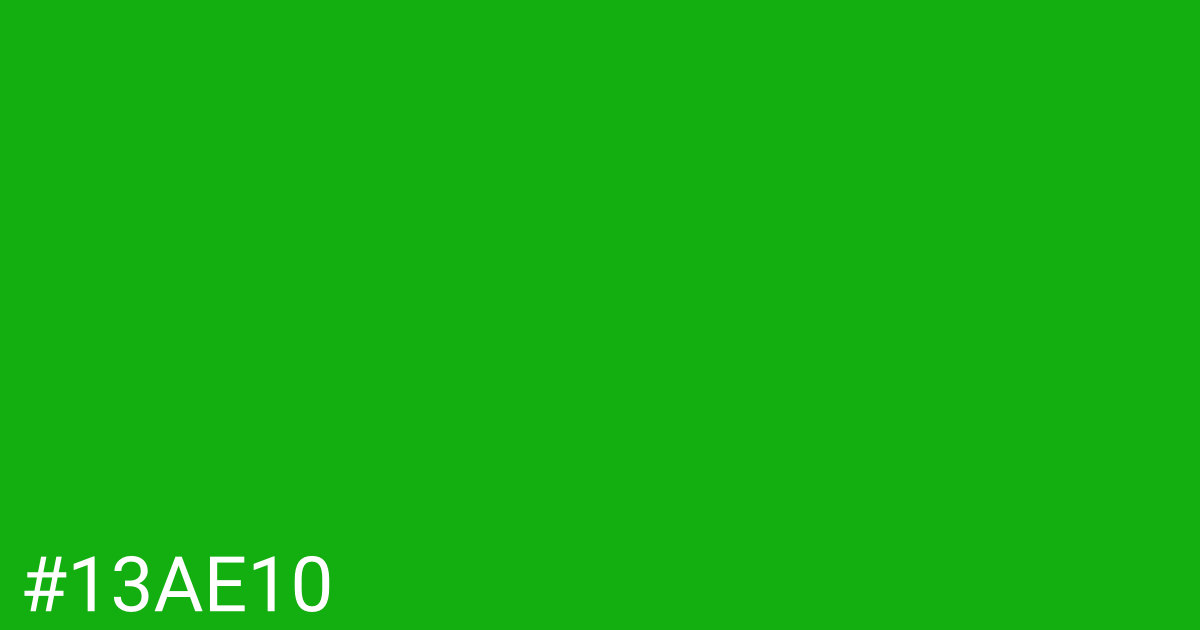 Hex color #13ae10 graphic