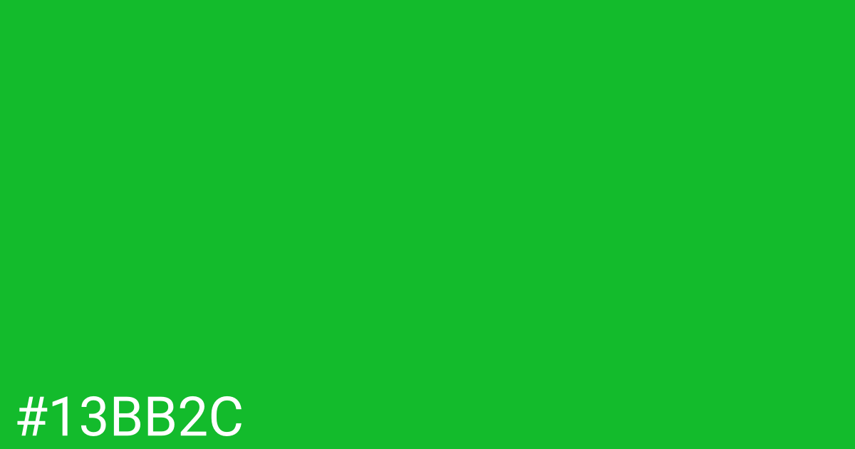 Hex color #13bb2c graphic