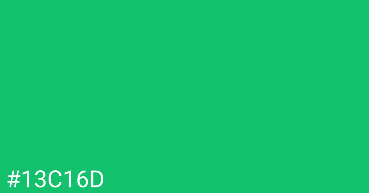 Hex color #13c16d graphic