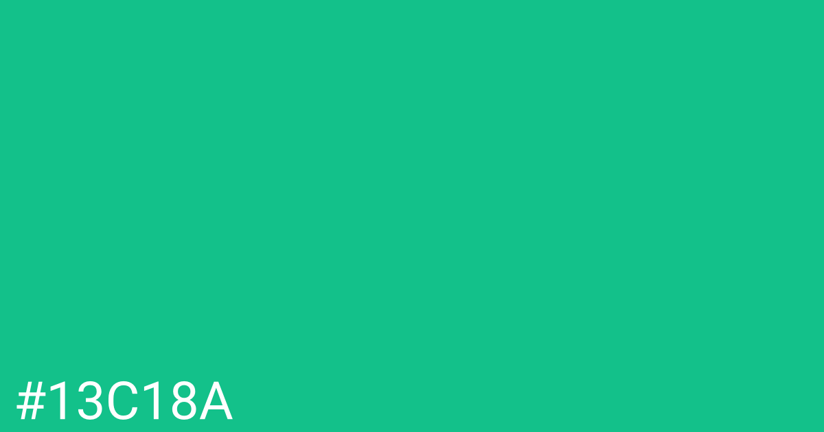 Hex color #13c18a graphic