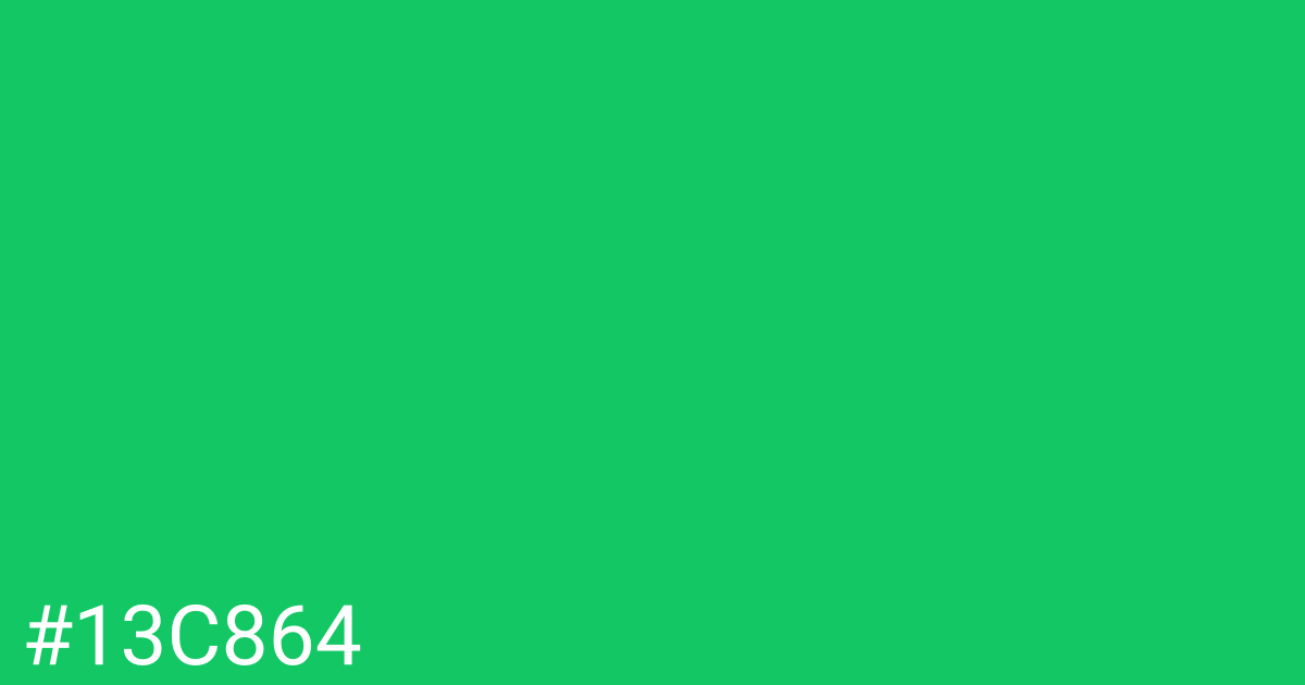 Hex color #13c864 graphic