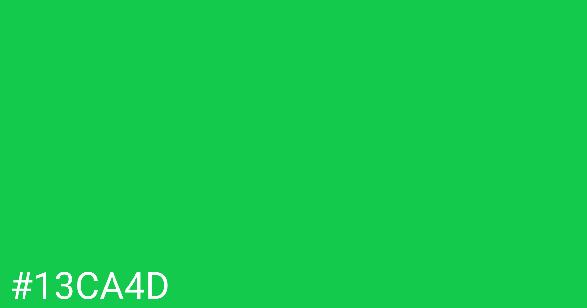 Hex color #13ca4d graphic