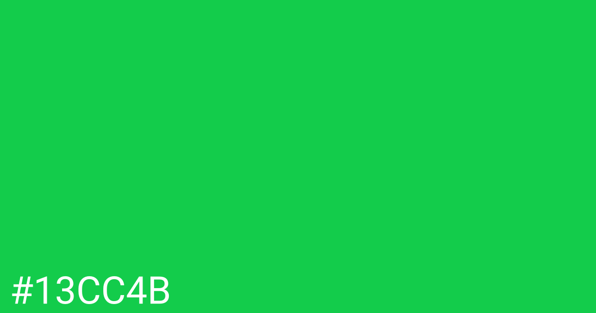 Hex color #13cc4b graphic
