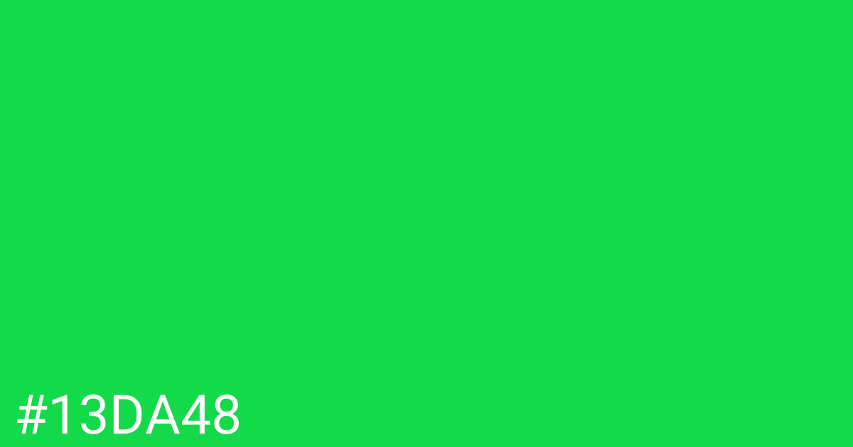Hex color #13da48 graphic