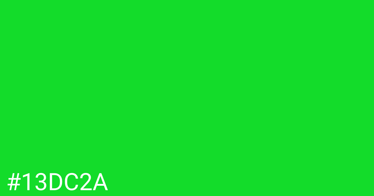 Hex color #13dc2a graphic