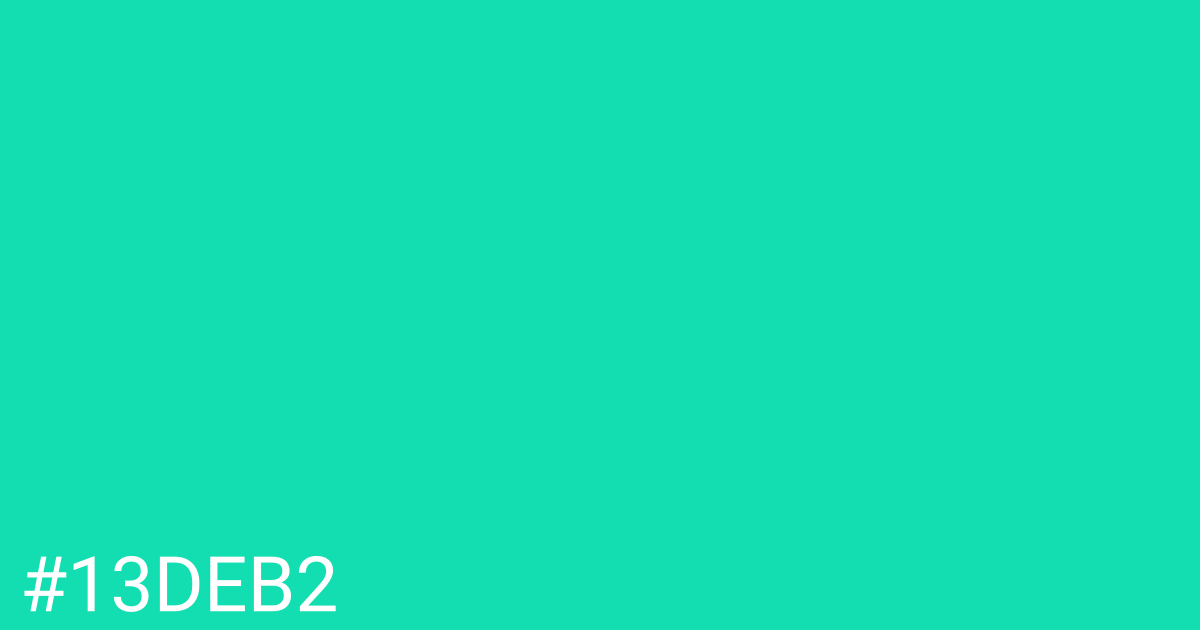 Hex color #13deb2 graphic