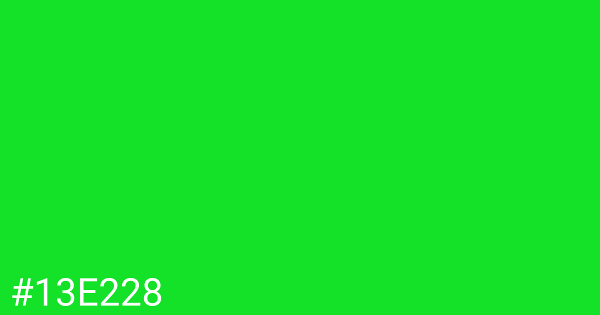 Hex color #13e228 graphic