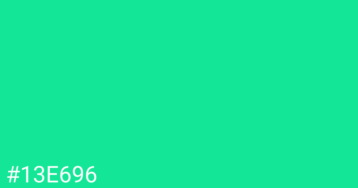 Hex color #13e696 graphic