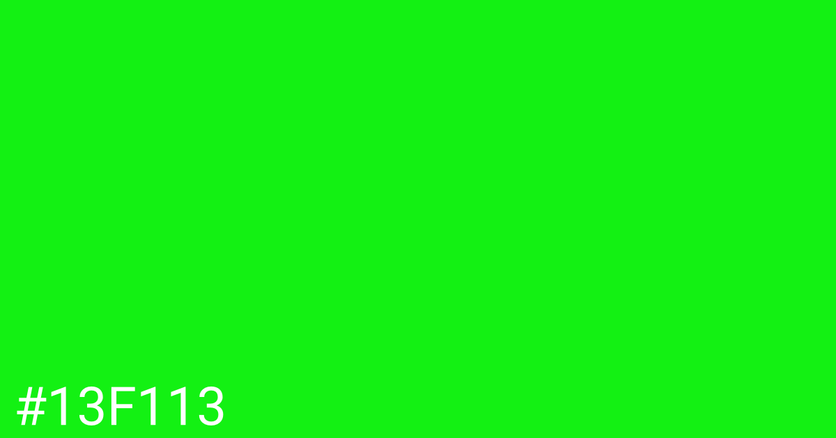 Hex color #13f113 graphic