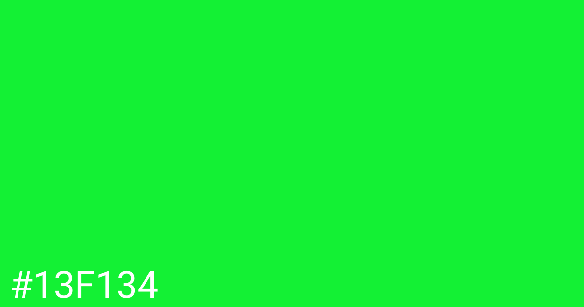 Hex color #13f134 graphic