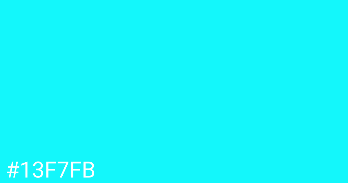 Hex color #13f7fb graphic