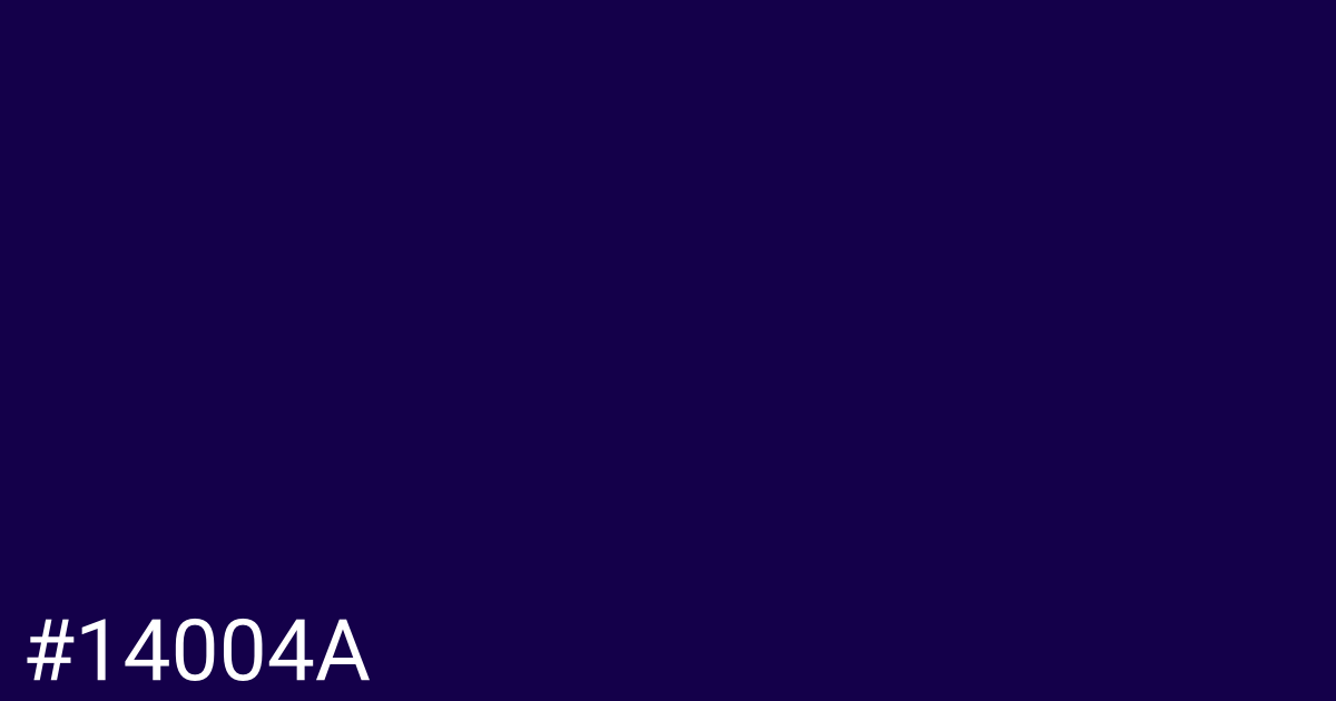 Hex color #14004a graphic