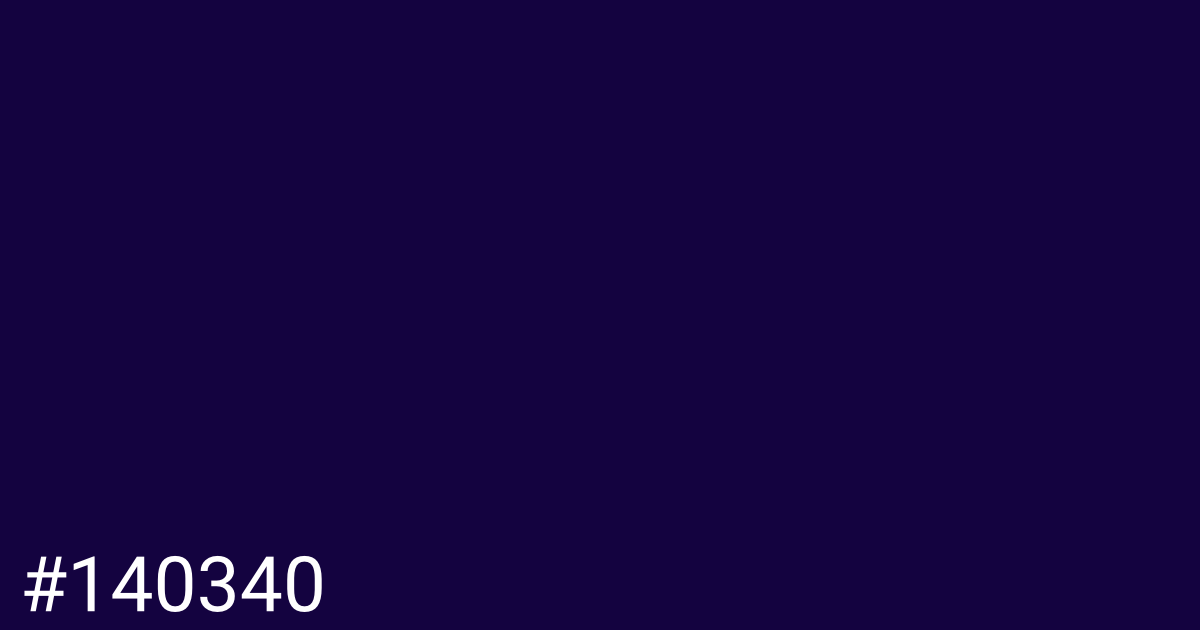 Hex color #140340 graphic
