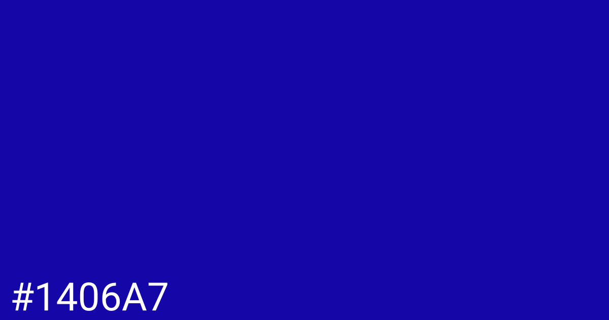 Hex color #1406a7 graphic