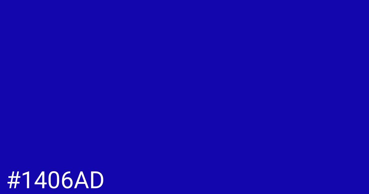 Hex color #1406ad graphic