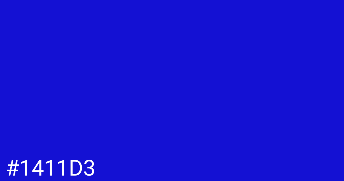 Hex color #1411d3 graphic