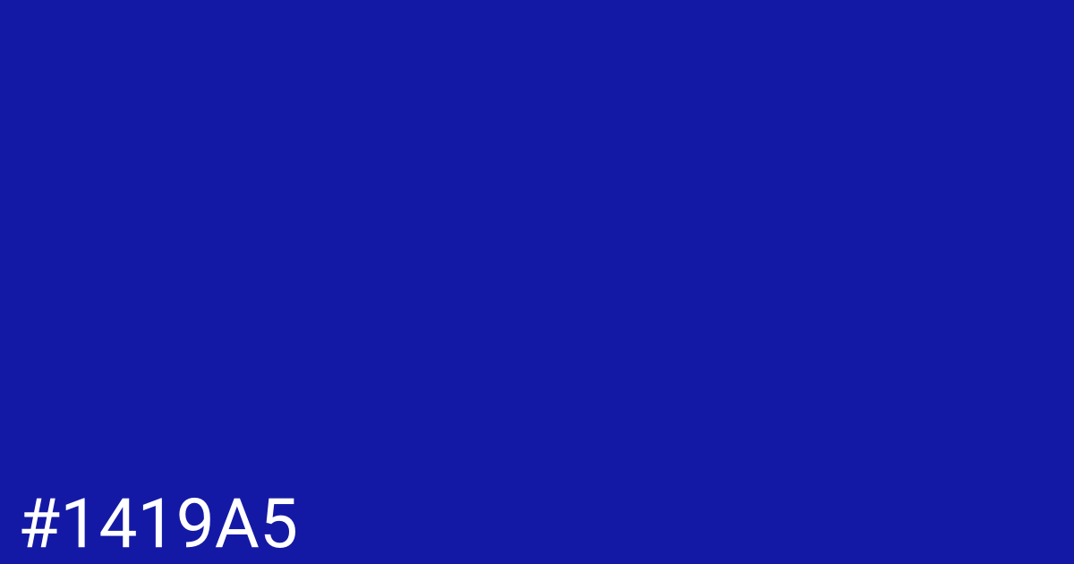 Hex color #1419a5 graphic