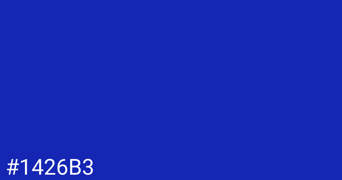 Hex color #1426b3 graphic