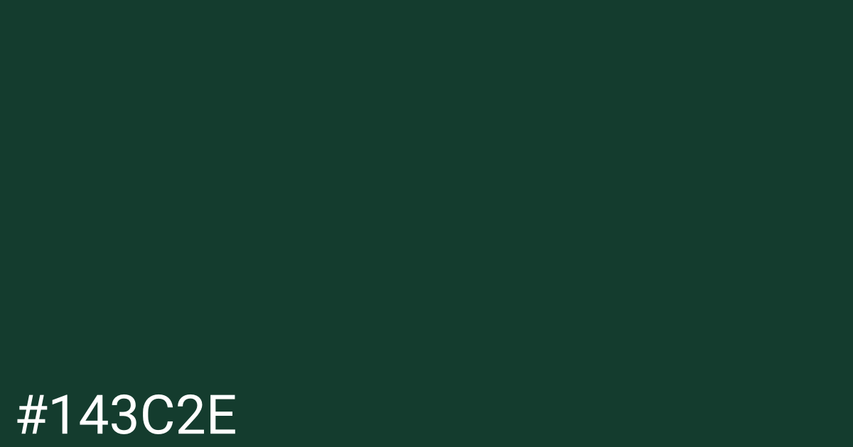 Hex color #143c2e graphic