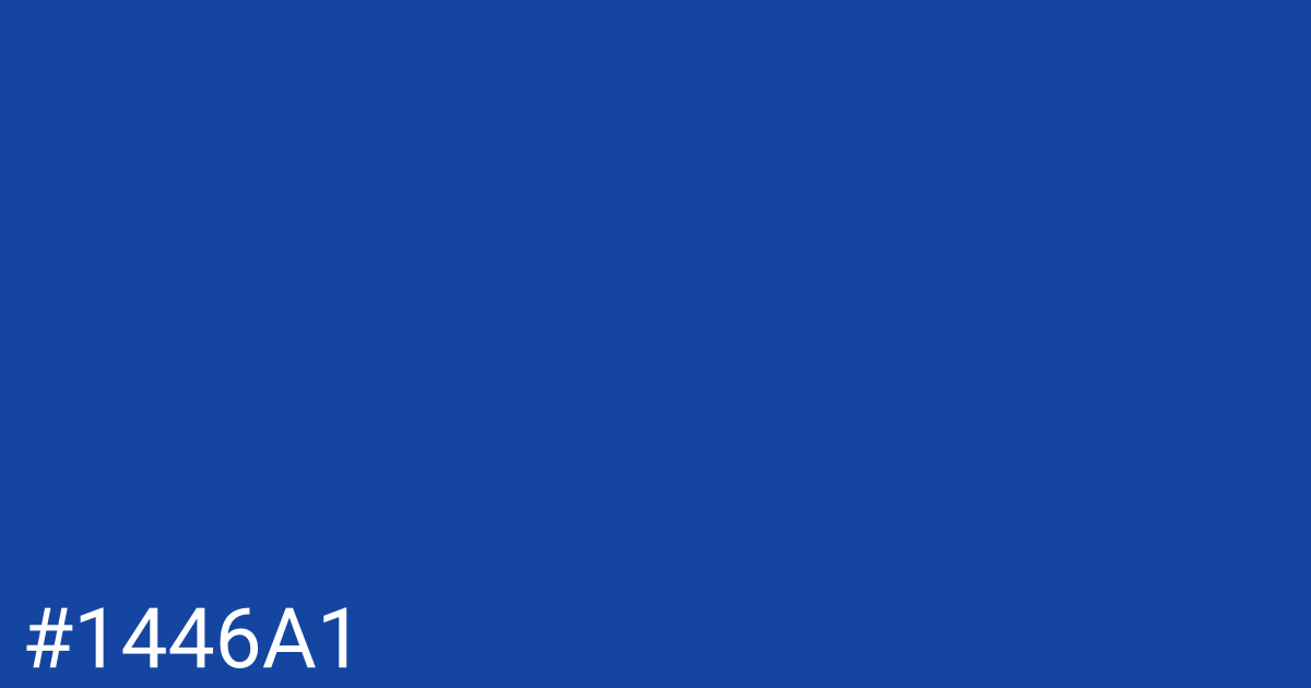 Hex color #1446a1 graphic