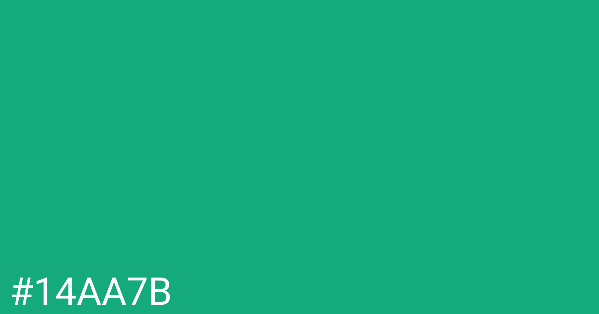Hex color #14aa7b graphic