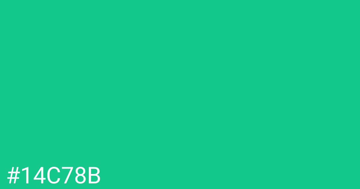 Hex color #14c78b graphic