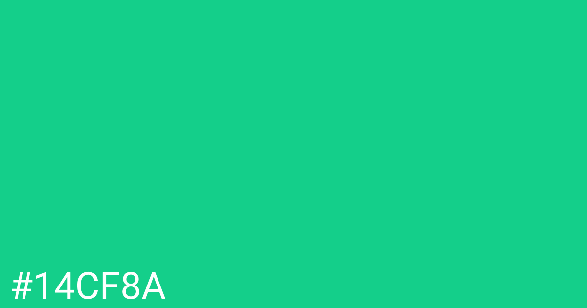 Hex color #14cf8a graphic