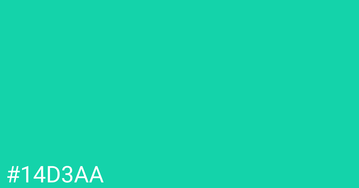 Hex color #14d3aa graphic