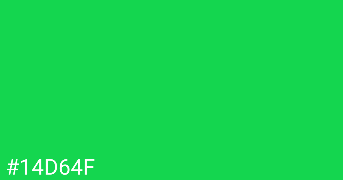 Hex color #14d64f graphic