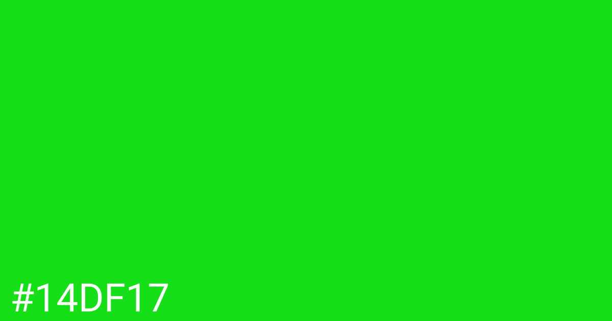 Hex color #14df17 graphic
