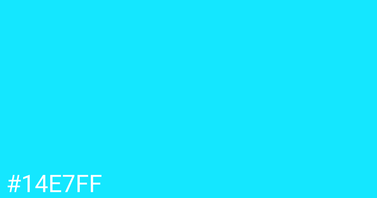 Hex color #14e7ff graphic