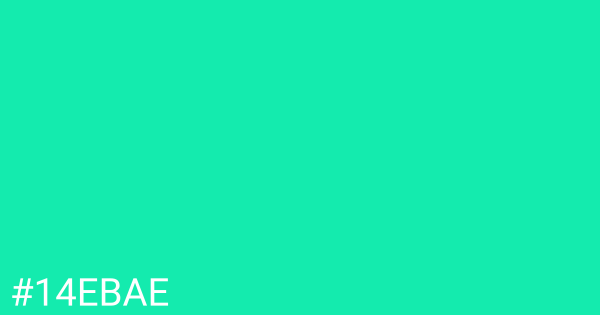 Hex color #14ebae graphic