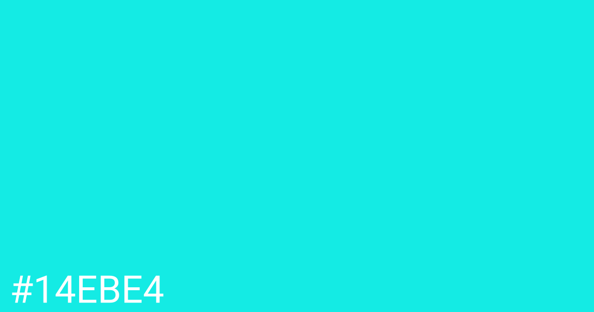 Hex color #14ebe4 graphic