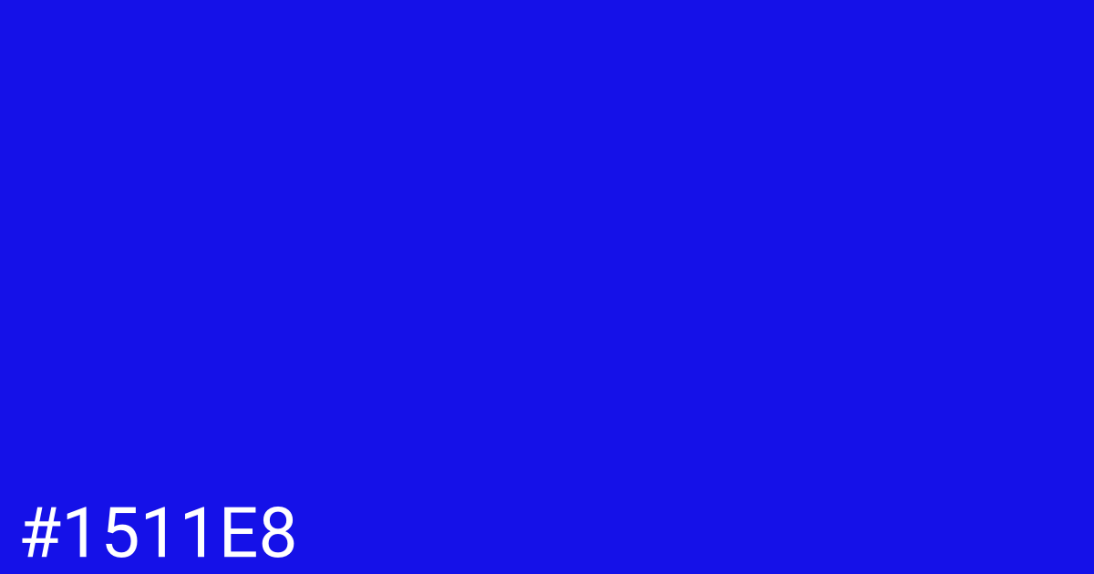 Hex color #1511e8 graphic