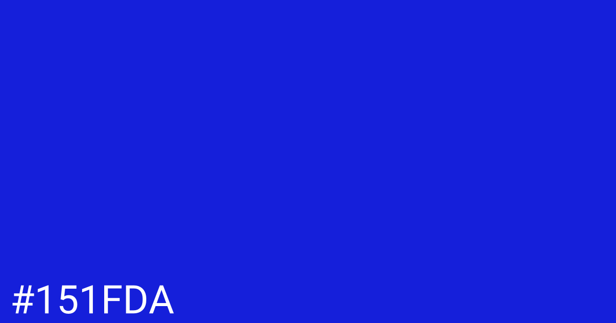 Hex color #151fda graphic
