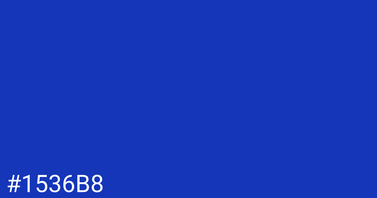 Hex color #1536b8 graphic