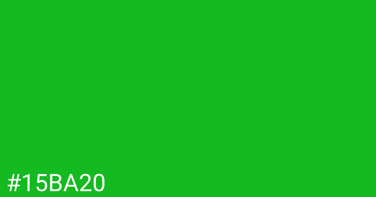 Hex color #15ba20 graphic