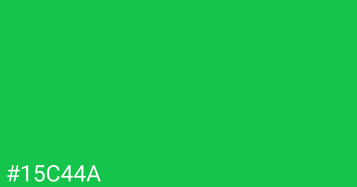 Hex color #15c44a graphic