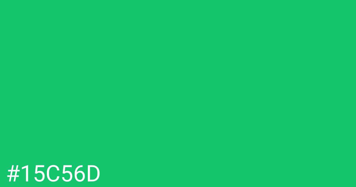 Hex color #15c56d graphic