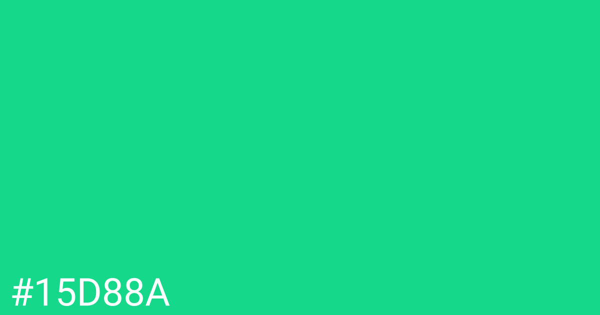Hex color #15d88a graphic