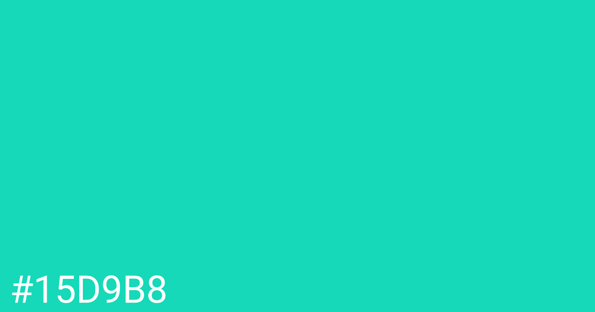 Hex color #15d9b8 graphic