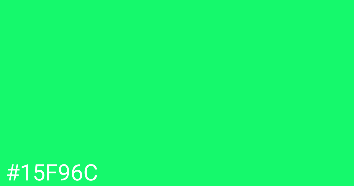 Hex color #15f96c graphic