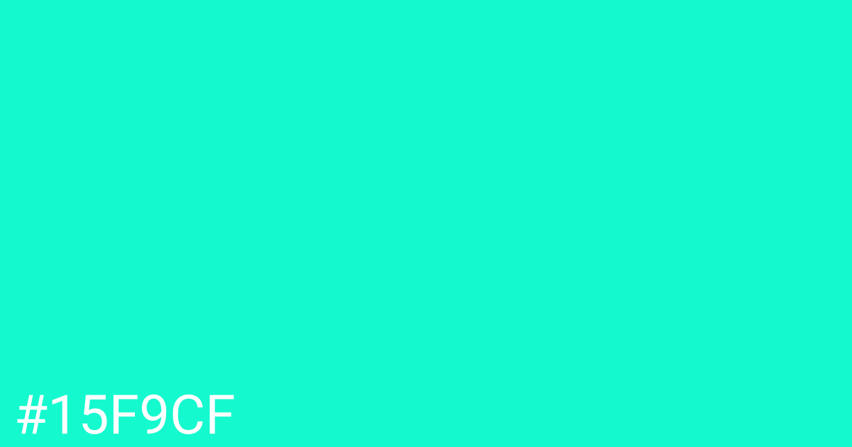 Hex color #15f9cf graphic