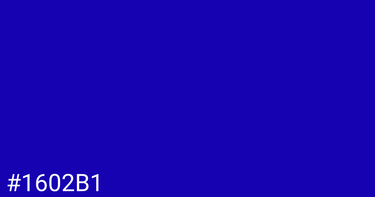 Hex color #1602b1 graphic