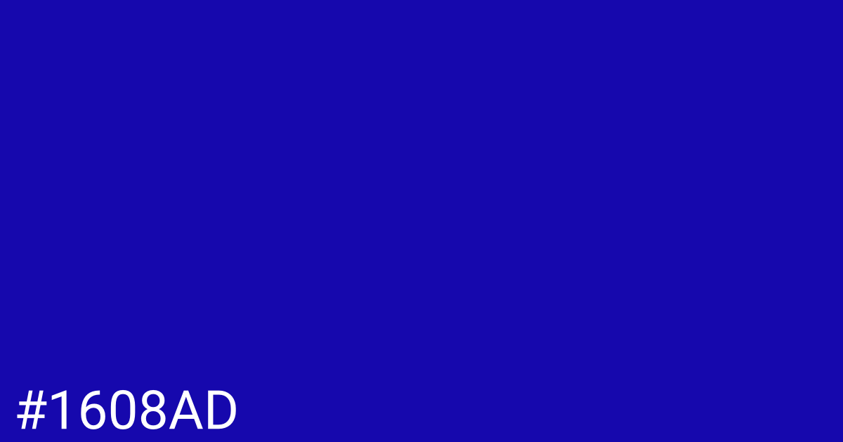Hex color #1608ad graphic