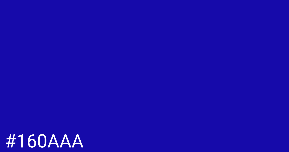 Hex color #160aaa graphic